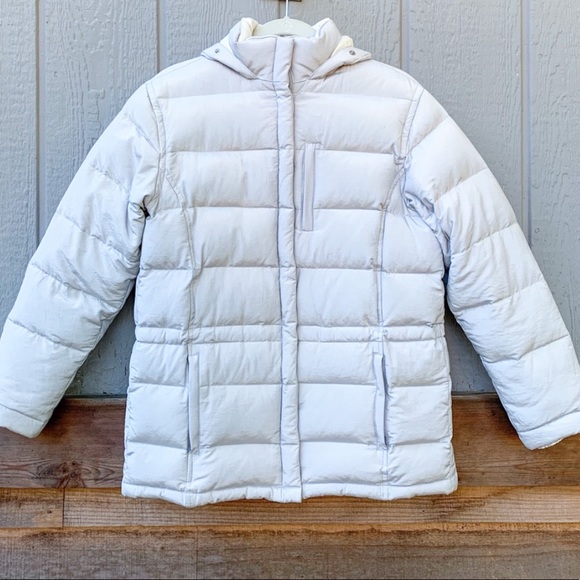 Ralph Lauren white gray insulated winter down snap zip closure puffer jacket - Picture 2 of 16